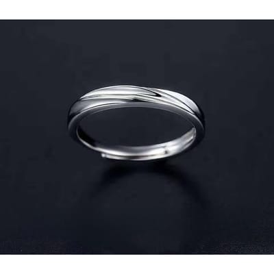 Bague pour Hommes Bague Unique Ouverture Simple Personnalité Bague Étudiante Opening adjustable gray