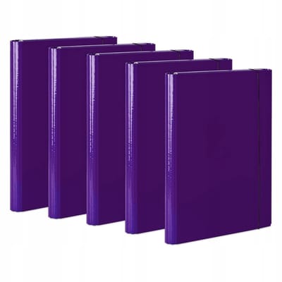 5x Map met Elastiek A4, 40mm Rugbreedte, Stevig Karton