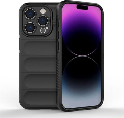 MobyDefend Hoesje - Geschikt voor iPhone 15 Pro - TPU Gripcase - Zwart