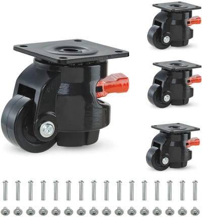 Verstelbare Zwenkwielen met Ratelhandvat 2200 Lbs Capaciteit – Set van 4