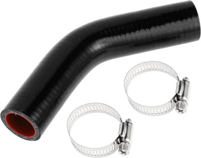 Dailygoods- Koelslang Siliconen - 25 mm Binnendiameter - 90 mm Lengte - 45 Graden - Zwart/Rood - Hoge Temperatuur Bestendig - Siliconenslang