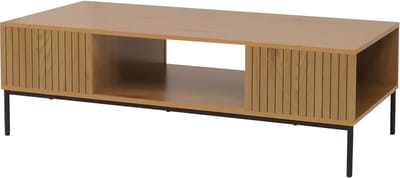 Salontafel MCW-O39, tafel bank tafel bijzettafel plank, melamine MDF 39x120x60cm ~ natuur