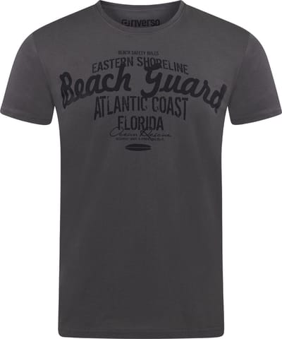 riverso Heren T-Shirt RIVLeon regular fit Grijs S Ronde Hals Volwassenen - gemaakt van 100% katoen