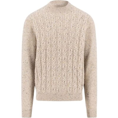 Fynch-Hatton Kabeltrui Heren – Mock Neck – Wol & Alpaca – Donegal