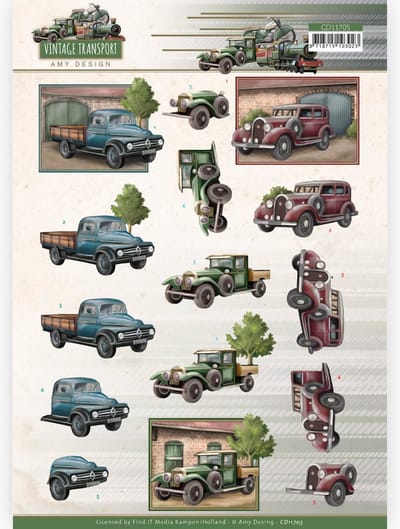 3D Cutting Sheet (knipvel) - Amy Design - Vintage Transport - Truck