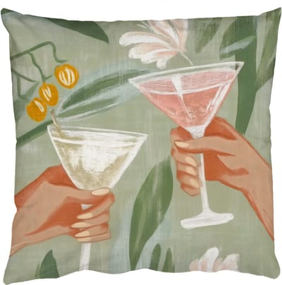 Sierkussens - Kussentjes Woonkamer - 50x50 cm - Glazen - Proosten - Bladeren - Groen