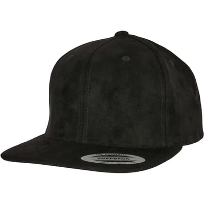 Flexfit - Suede Leather Snapback black one size Snapback Pet - Zwart