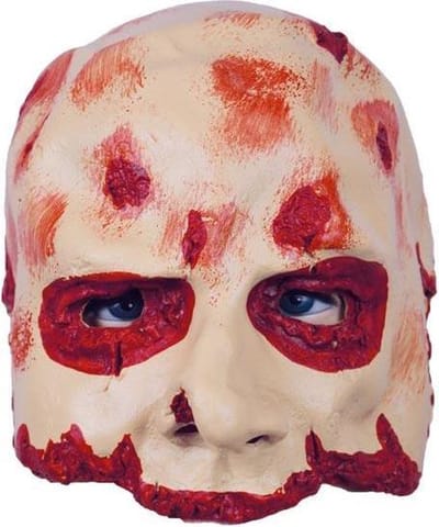 Witbaard Maskerkap Zombie Rubber Beige/rood One-size