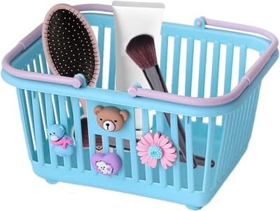 Kleine speelmand - Opbergmand kinderen - Spelen en opbergen - Met handvat - 17 cm - Blauw