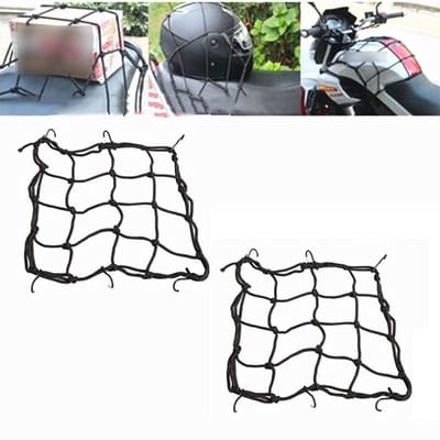 2-pack – Motorbagagenet – Elastisch gaas – Afmeting 40 x 40 cm – Met haken – Geschikt voor motoren en fietsen