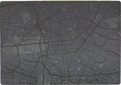 Place Maps Placemat Stadskaart Kopenhagen - Kunstleer - Kastanjebruin - 1 Stuk