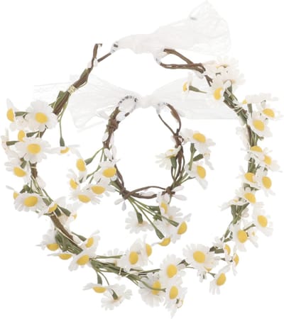 Bloem Accessoires Set - Madelief Hoofdband - Feestelijke Gelegenheden - Lichtgewicht Comfort - 18x16x3 cm