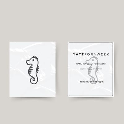 Tijdelijke tattoo zeepaard | Neptattoo volwassenen | Tijdelijke tattoo voor volwassenen | Temporary tattoo | Plaktattoos voor volwassenen | Neptattoos | Probeer zorgeloos een tattoo | tattforaweek