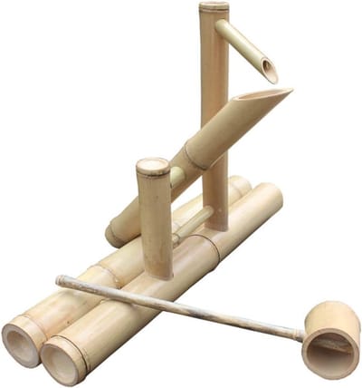 Bamboe Waterornament - Japanse Fontein - Tuin Decoratie - Handgemaakte Natuurlijke Stijl - 65 cm Lengte - Bamboe