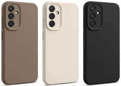 Zwart beige taupe telefoon hoesje set van 3 geschikt voor Samsung Galaxy A26 dames en heren backcover case met matte afwerking, schokbestendig ontwerp en verhoogde camerabescherming