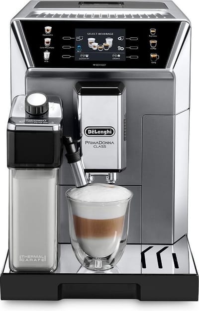 De'Longhi PrimaDonna Class - ECAM550.85.MS - Volautomatische koffiemachine - Tank 2L - 2 gelijktijdige kopjes - Bonenreservoir 400 gr - Metaal en zwart
