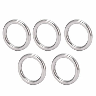 Dailygoods- O-ring 5 Stuks - Roestvrij Staal - Naadloos Gelast - Geschikt voor Hangmat - Bootaccessoires - Duurzaam en Roestbestendig - Hangmatring