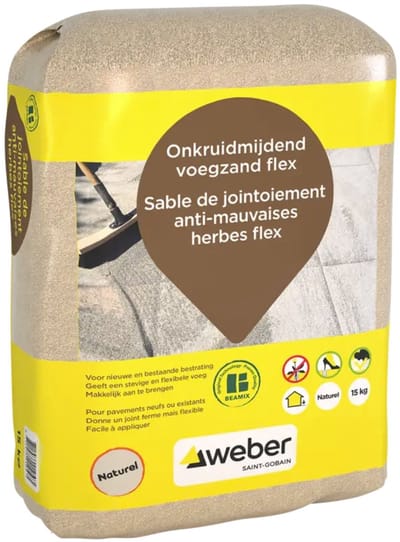 Onkruidmijdend voegzand flex Naturel - 15 Kilogram Zak