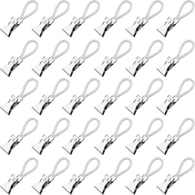 30x Witte Theedoekclips en Handdoekhouders voor Keuken en Badkamer - Sterke Klemmen