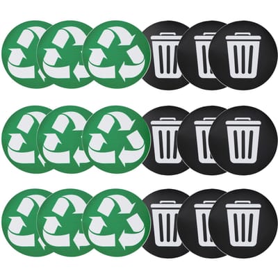 18 Stuks Prullenbak Sticker Bord Decal Zelfklevend Binnen Buiten Waterdicht Classificatie Label