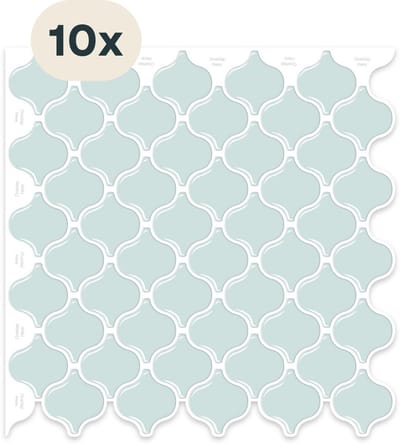 Solusia Zelfklevende Plaktegels Blauw - Oosters Patroon – 10 Luxe Plaktegels voor Wand – Waterdichte Wandpanelen voor Keuken, Badkamer en Toilet – 25,4 x 25,4 cm – Makkelijk aan te brengen - Tegeltjes Tegelstickers Moroccan Lantern