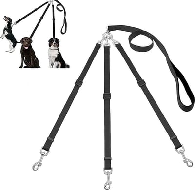 Verstelbare 3-in-1 Hondenriem met Afneembare Koppeling, Duurzaam Nylon, Geschikt voor Meerdere Honden, Anti-Trek Functie en Ideaal voor Wandelen