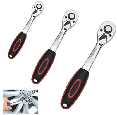 3 stuks ratelset met 72 tanden - 1/4, 3/8 en 1/2 inch