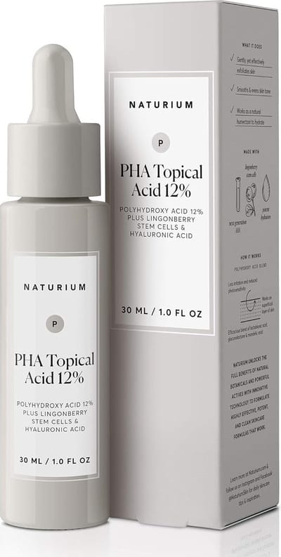 Naturium PHA Topical Acid 12% - Plus Lingonberry Stem Cells & Hyaluronic Acid - Anti-Aging Skin - 30ml