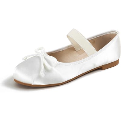 Strik Zijde Satijn Mary Jane Ballet Dames Enkelschoenen 39 white