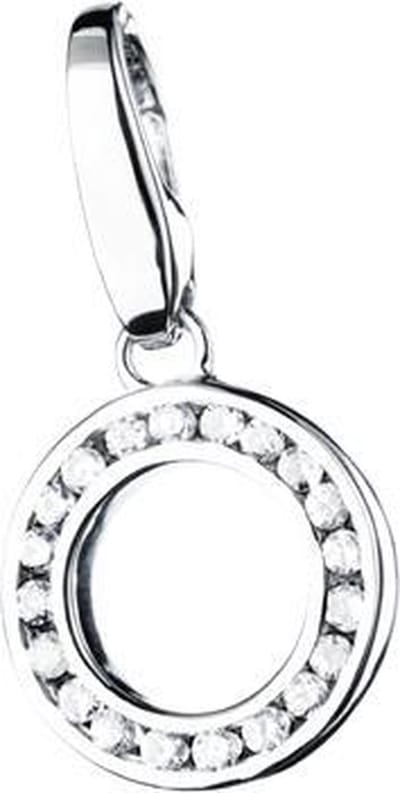 Charm | bedel | zilver | letter | O | zirkonia