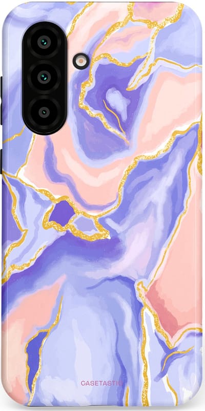 Casetastic hoesje geschikt voor Samsung Galaxy A36 / Samsung Galaxy A56 - Dubbellaagse bescherming - Riviergloed - Fashion Case - Lavendel Lichtgrijs Zand Lichtroze