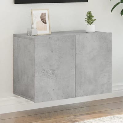 TV-meubel wandkast – Urbanhome Beton Loft TV-kast 60 cm – Lowboard met opbergruimte, Wandmontage, Modern design, TV-meubelstandaard, Betongrijs