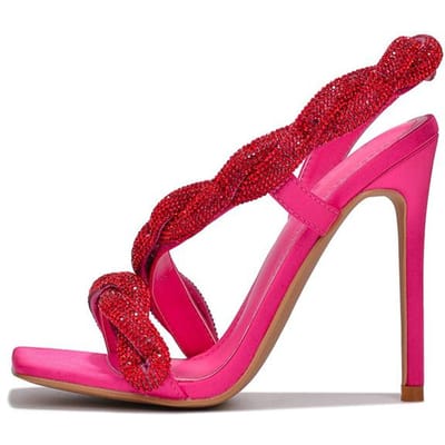 Runway Stijl Glitter Strass Dames Bruiloft Banket Schoenen Vierkante Neus Club Stripper Hakken Kristal Achterband Gouden Sandaal 39