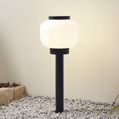 Lindby - Terraslampen - 1licht - Aluminium, polycarbonaat - H: 60.3 cm - E27 - zwart, wit