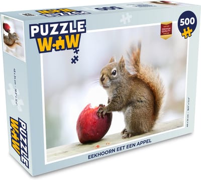 Puzzel Eekhoorn eet een appel - Legpuzzel - Puzzel 500 stukjes