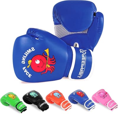 Kinder Bokshandschoenen - Kickboks MMA - Sport Training - Kunstlederen Materiaal - 30 cm - Blauw