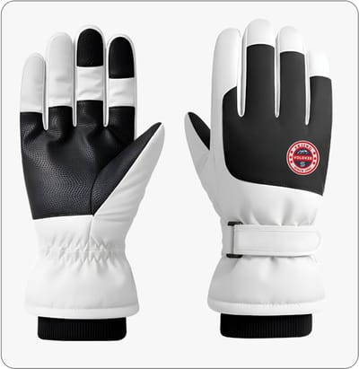 Wit - Waterdichte Ski & Snowboard Handschoenen – Touchscreen, Winddicht Winterhandschoenen met Polsriem