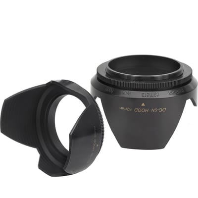 2 pièces Pare-soleil en plastique en forme de pétale à monture à vis pour objectif à ouverture de filtre 62 mm
