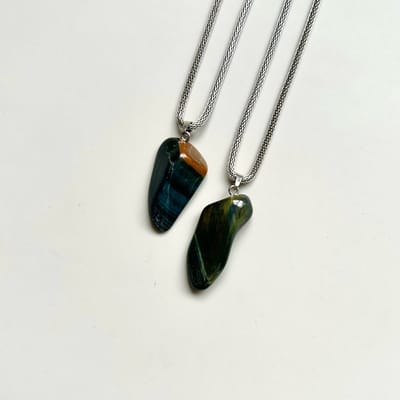 Gemstone ketting Tijgeroog blauw (Valkenoog)