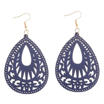 Jomide Oorhangers - Natuurlijk Blauw Ethnic - Dames