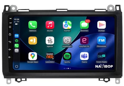 Geschikt voor Mercedes Viano (2006 t/m 2017) | 9 inch Android 15.0 CarPlay autoradio | Draadloos CarPlay & Android Auto | 2GB RAM + 32GB | Externe microfoon & Achteruitrijcamera (AHD) | Bluetooth & WiFi | NAVIBOP NB-1382 | Bouwjaar 2006 t/m 2017
