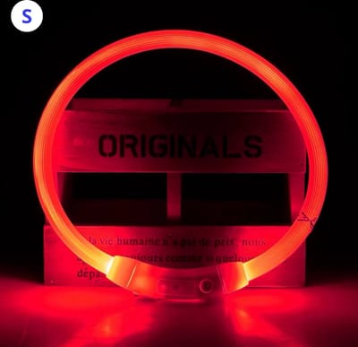 Nivard Lichtgevende Halsband - Verlichte Halsband - Lichtgevend - Hond - Kat - Lampje - Hondenhalsband Led - Oplaadbaar - Rood - S