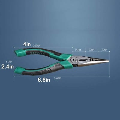 Tangenset - Puntschoen tangen - Huishoudelijke reparaties - Geïsoleerde handgreep - 167mm - One Color