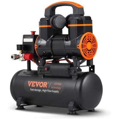 VEVOR 2,1 gallon luchtcompressor, 1,2 pk 2,2 CFM @ 90 PSI olievrije luchtcompressortank & max. 116 PSI druk, 70 dB ultra-stille compressor voor autoreparatie, banden oppompen, spuitverven, spijkeren van houtwerk