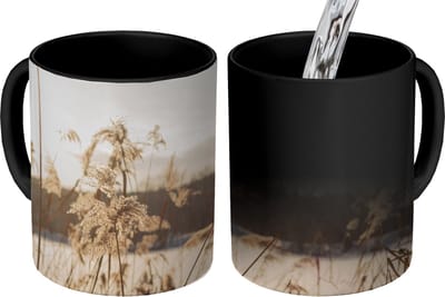 Magische Mok - Foto op Warmte Mokken - Koffiemok - Water - Pampasgras - Planten - Magic Mok - Beker - 350 ML - Theemok