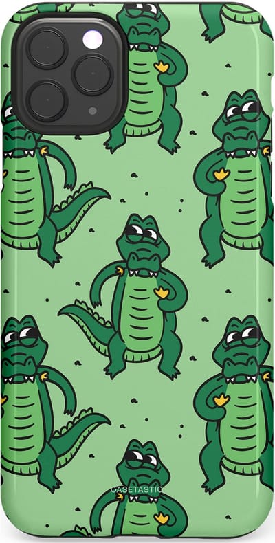 Casetastic hoesje geschikt voor Apple iPhone 11 Pro Max - Dubbellaagse bescherming - Kroko dans - Fashion Case - Mintgroen