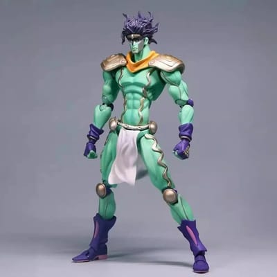 25cm Jojo's Bizarre Adventure Anime Model Kujo Jotaro Dio o Staand PVC Actiefiguur Verzamelbare Speelgoed Model Cadeau blue