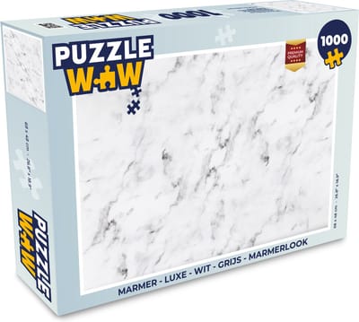 Puzzel Marmer - Luxe - Wit - Grijs - Marmerlook - Legpuzzel - Puzzel 1000 stukjes volwassenen
