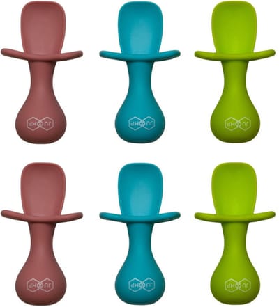 JU&MP Kinderbestek - Baby - Baby Lepeltjes - Baby Bestek - BPA-Vrij - 6 Stuks - Groen/Lichtblauw/Roze