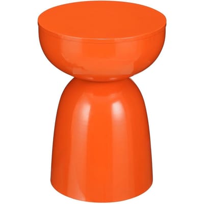 Mica Decorations Elliot Salontafel - Nachtkastje voor Slaapkamer of Woonkamer - Bijzettafel van IJzer voor Bloemen, Planten en Decoratie - H45 x Ø32 cm - Oranje